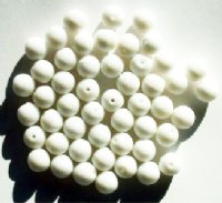 50 8mm Round Opaque Matte White Glass Beads